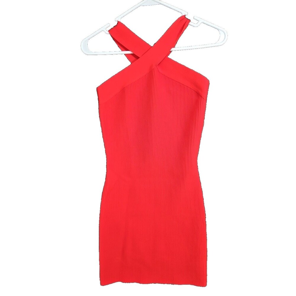 Sincerely Jules XS Red Stretch Knit Mini Bodycon Dress NWOT